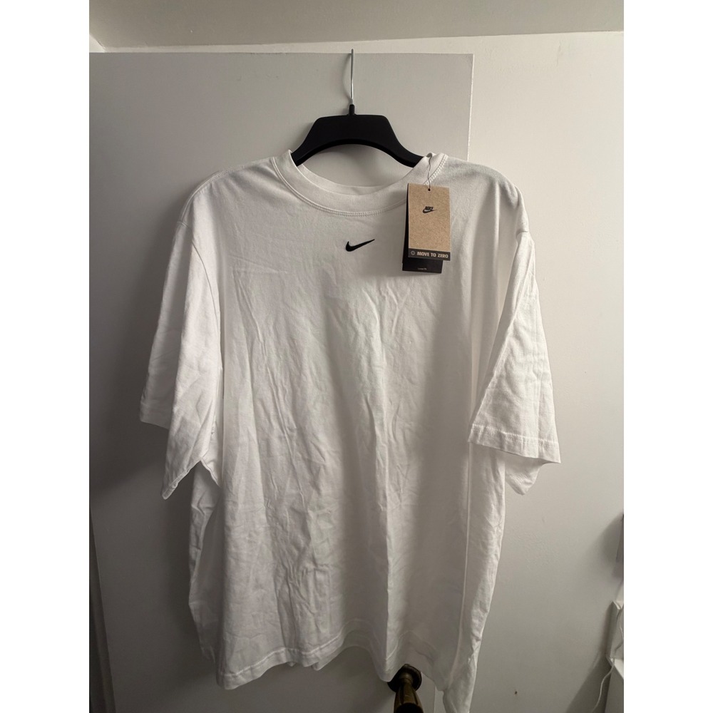 Nike Sportswear Loose Fit Center Swoosh White Cotton T-Shirt XXL NEW